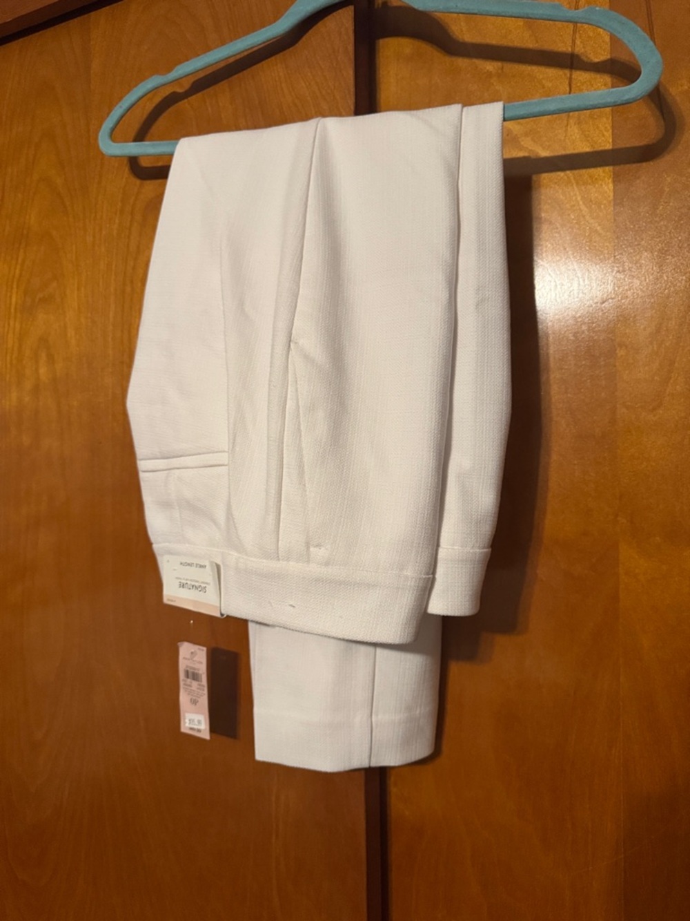 Ann Taylor White Signature Ankle-Length Dress Pants